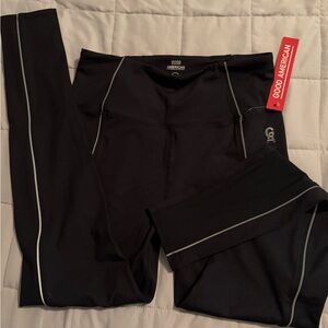 Good American Leggings - Black with gray trim